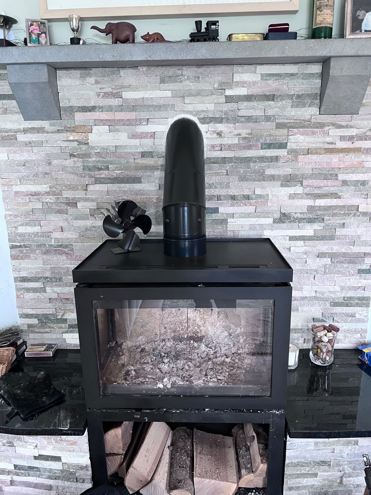 Chimney sweeping equipment set up for a local job